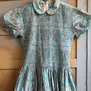 Vintg French 70’s Bonpoint handmd smocked dress